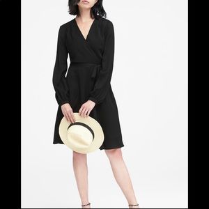 NWT Banana Republic black wrap style dress